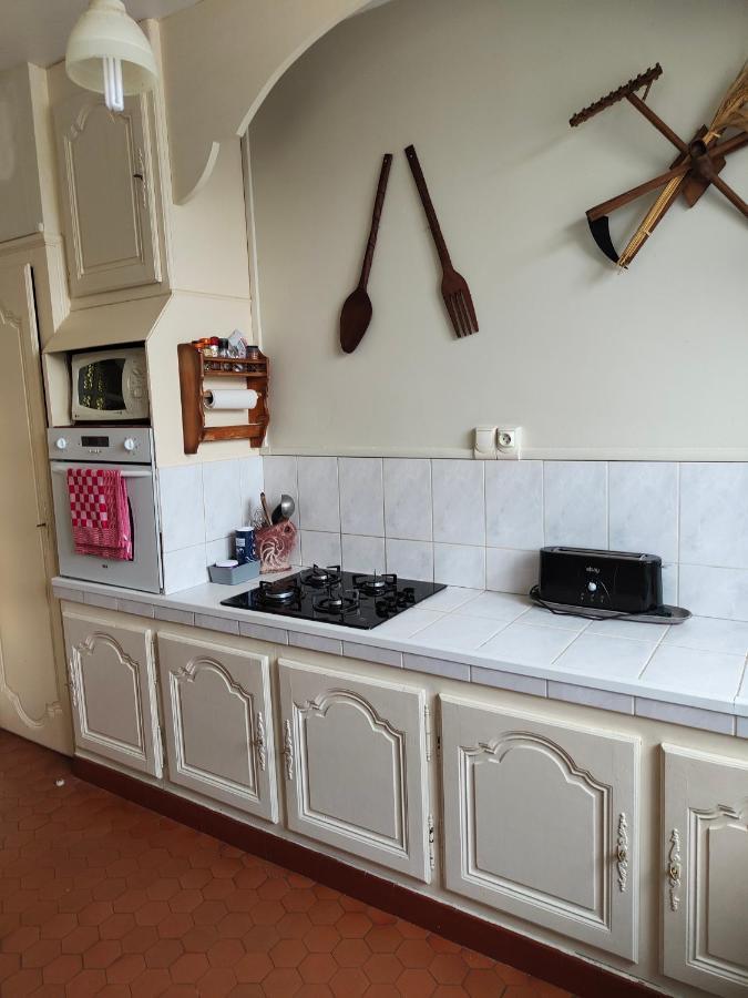Chambre Grise Dans Une Demeure Du 16Eme A Saumur Comprenant Cuisine Equipee Exterior foto